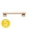 Sapphire Hexa Series 5 in. 128 mm Center-to-Center Modern Gold Cabinet Hardware Handle/Pull 5-Pack SP-2891-128-BRA-5 - alternate 1